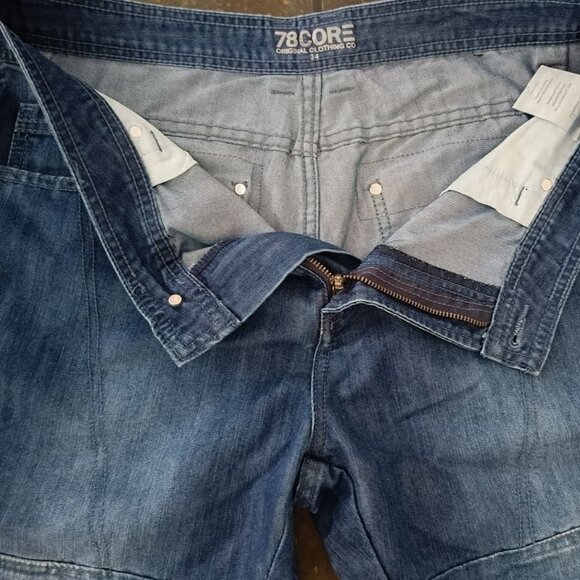 34👖Men's Blue Denim Jeans Cargo Shorts - Picture 5 of 8